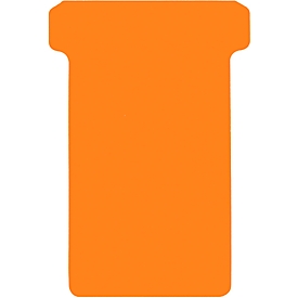 Cartes à fente en T, format 2, L 48 x H 85 mm, pour éléments de panneau 63/48 mm, étiquetables, papier certifié FSC®, orange, 100 pcs.