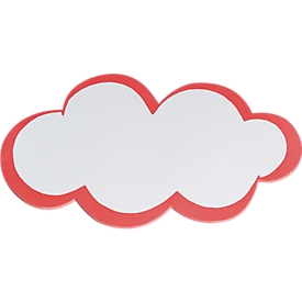 Cartes de modération - carton - forme de nuage - 250 x 420 mm - blanc et bord rouge - 20 p.