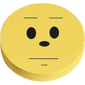 Cartes de modération - papier - smiley symbole d'évaluation neutre- Ø 93 mm - jaune - 100 p.