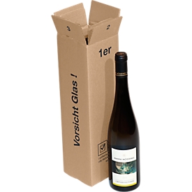 Carton de transport pour bouteille de vin, L 105 x l. 105 x H 385 mm, 1 bouteille/carton, 20 pièces