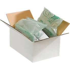 Cartons pliables et ondulés blancs, 1 cannelure, 200 x 150 x 100 mm