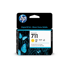 Cartouche d'encre originale HP 711, pack individuel, jaune