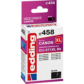 Cartouche d'imprimante Edding compatible avec CLI-571XL BK Canon