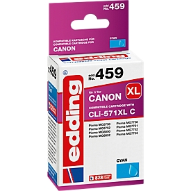 Cartouche d'imprimante Edding compatible avec CLI-571XL C Canon