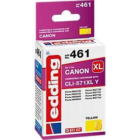 Cartouche d'imprimante Edding compatible avec CLI-571XL Y Canon