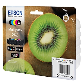 Cartouches d'encre originales Epson 202 CMYK, Mixpack, cyan, magenta, jaune, noir