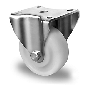 CASCOO Bockrolle V0Z0, mit Rad-ø 80 mm x B 37 mm, Polyamid-Felge, Polyamid-Lauffläche, natur/weiß, Doppelkugellager, bis 300 kg