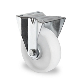 CASCOO Bokwiel N0N0, met wiel ø 100 mm x B 36 mm, polyamide velg, polyamide loopvlak, naturel/wit, rollager, tot 150 kg