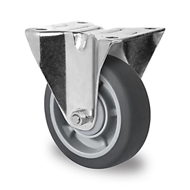 CASCOO Bokwiel P2G2, met wiel ø 100 mm x B 32 mm, velg van polypropyleen, loopvlak van elastomeer, grijs, kogelgelagerd, tot 130 kg