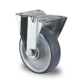 CASCOO Bokwiel P2V2, met wiel ø 80 mm x B 32 mm, velg van polypropyleen, loopvlak van elastomeer, grijs, rollager, tot 80 kg
