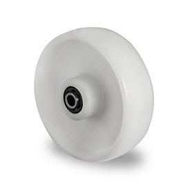 CASCOO built-in wheel N0N0, with wheel ø 80 mm x W 34 mm, polyamide rim, polyamide tread, natural/white, roller bearing, up to 130 kg