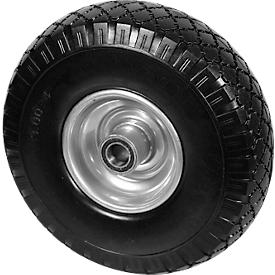 CASCOO Roue encastrée SPWK, avec ø de roue 260 mm x L 80 mm, jante en acier, bande de roulement en polyuréthane, noir, roulement à billes, jusqu'à 170 kg