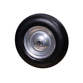 CASCOO Roue encastrée SPWK, avec ø de roue 400 mm x L 90 mm, jante en acier, bande de roulement en polyuréthane, noir, roulement à rouleaux, jusqu'à 200 kg