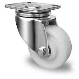 CASCOO Roulette pivotante V0Z0, avec roue ø 80 mm x L 37 mm, jante en polyamide, bande de roulement en polyamide, naturel/blanc, roulement à billes double, jusqu'à 300 kg