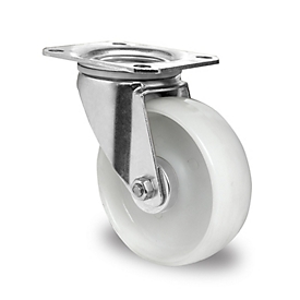 CASCOO zwenkwiel N0N0, met wiel ø 100 mm x B 36 mm, polyamide velg, polyamide loopvlak, naturel/wit, rollager, tot 150 kg