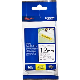 casete de cinta brother TZe-S231, 12 mm de ancho, blanco/negro