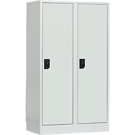 Casier scolaire, largeur de compartiment 400 mm, 2 compartiments, gris clair/gris clair