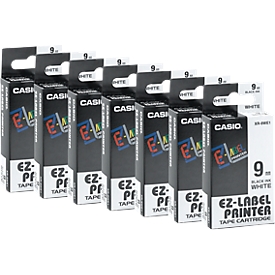 CASIO® voordeelpakket labeltape XR-9WE1 9 mm, 6 + 1 GRATIS