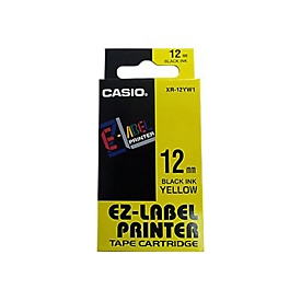 Casio XR-12YW1 - Selbstklebend - Schwarz auf Gelb - Rolle (1,2 cm x 8 m)