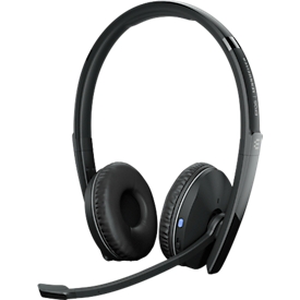 Casque Bluetooth EPOS | Sennheiser ADAPT 261, binaural, optimisé pour les communications unifiées, certifié pour Microsoft Teams®, jusqu'à 25 m, jusqu'à 27 h, dongle USB-C, noir