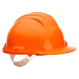 Casque de sécurité de travail Portwest PS61, non ventilé, avec visière, gouttière, calotte réglable, PEHD, orange
