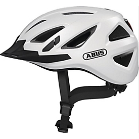 Casque de vélo ABUS Urban-I 3.0, tour de tête 56-61 cm, blanc, In-Mold, feu arrière LED, réflecteurs