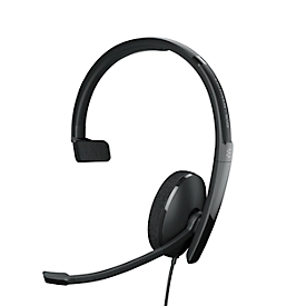 Casque EPOS|Sennheiser ADAPT 130 USB II, unilatéral, USB-A, optimisé UC, prise jack 3,5 mm, coussinets en similicuir, noir