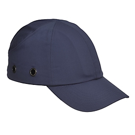 Casquette antichoc Portwest PW59, visière longue 70 mm, trous d'aération, taille réglable, EVA et coton, bleu marine