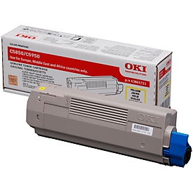 Cassette de toner 43865721 OKI, jaune