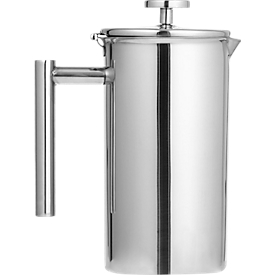 Caterado STRATFORD jug, universal, round, single-walled, volume 1 l, hinged lid, dishwasher-safe, Ø 90 x H 207 mm, polished stainless steel