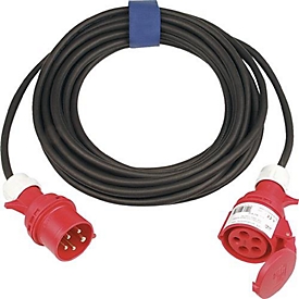 CEE-verlengstuk 16 A 400 V 25m H07RN-F 5x1,5 mm2 zwart IP44