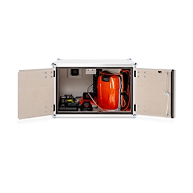 CEMO acculaadkast Premium, brandwerendheid F60, 4-voudig stopcontact 3500 W, alarm, uitschakelaar, rookmelder, ventilatie, B 800 x D 660 x H 520 mm