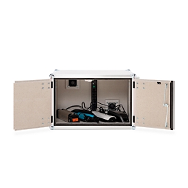 CEMO acculaadkast Premium Plus, brandwerendheid F60, 4-voudig stopcontact 3500 W, toegang op afstand, rookmelder, ventilatie, slot, B 890 x D 660 x H 520 mm