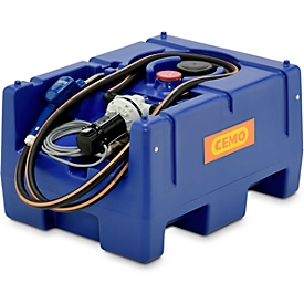 CEMO Blue-Mobil EASY portable tank, with CEMATIC BLUE 12 V diaphragm pump, 125 l tank for AdBlue®, W 800 x D 600 x H 450 mm