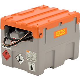 CEMO DT-Mobil Easy 200 l portable tank, electric pump, 12 V, 40 l/min, automatic dispensing nozzle, hinged lid, W 800 x D 620 x H 610 mm