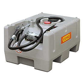 CEMO DT-Mobil Easy portable tank, hand pump and dispensing valve 125 l, polyethylene, single-walled, W 800 x D 600 x H 450 mm
