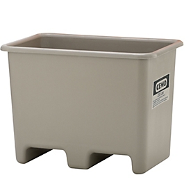 Cemo rechthoekige container, glasvezelversterkte kunststof (GRP), grijs, L 870 x B 570 x H 640 mm, 200 l, met heftruckkokers