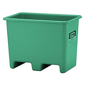 Cemo rechthoekige container, glasvezelversterkte kunststof (GRP), groen, L 870 x B 570 x H 640 mm, 200 l hoog, met heftruckkokers