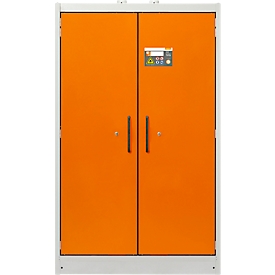 Cemo veiligheidskast type 90 PROline 12/20, zelfsluitende deuren, B 1200 x D 600 x H 1950 mm, 66 liter, grijs/oranje