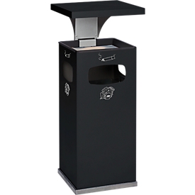 Cendrier poubelle B32, avec toit, bac intérieur inclus, anthracite