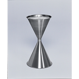 Cendrier sur pied, acier, Ø 400 x H 700 mm, 15 litres, inox