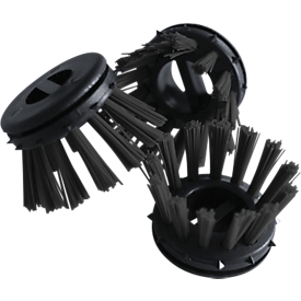 Cepillos para insertar en estera de aros de goma, negro