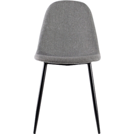 Chaise à coque Paperflow, rembourrée, 100% polyester, châssis en acier, hauteur d'assise 480 mm, jeu de 2, noir/gris
