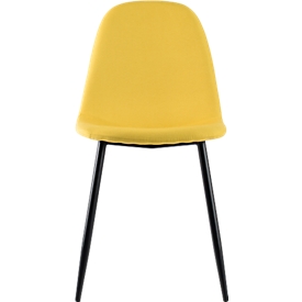 Chaise à coque Paperflow, rembourrée, 100% polyester, châssis en acier, hauteur d'assise 480 mm, jeu de 2, noir/saffron