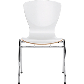 Chaise Bingo, sans coussins, sans accoudoirs, blanc