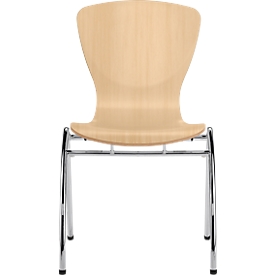 Chaise Bingo, sans coussins, sans accoudoirs, hêtre