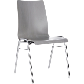 Chaise coque 720, empilable, coque d'assise rectangulaire, gris