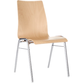 Chaise coque 720, empilable, coque d'assise rectangulaire, naturel