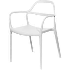 Chaise d'extérieur NOVA - plastique - empilable - blanc - lot de 2