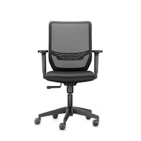 Chaise de bureau Dauphin to-sync work one, avec accoudoirs 2F, mécanisme synchrone, dossier résille avec soutien lombaire, noir